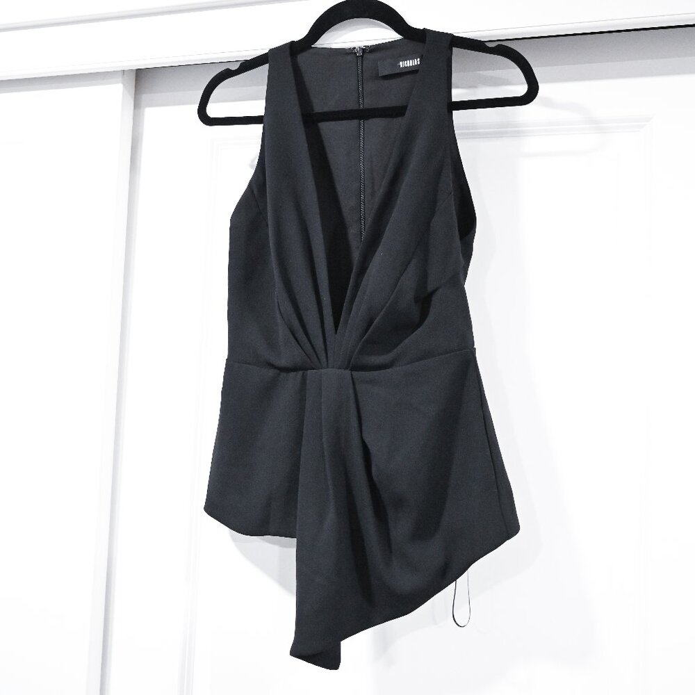 Nicholas Size 4 Deep V-Neck Drape Sleeveless Blou… - image 1